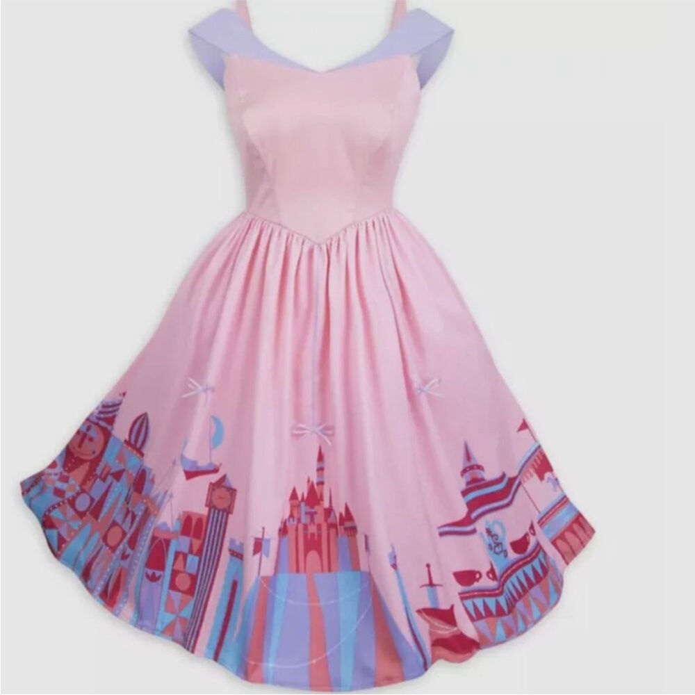 Her Universe Pink and Purple Castle Midi Dress